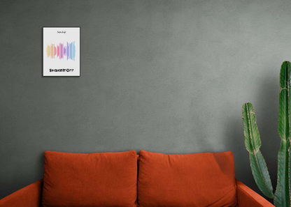 Taylor Swift 'Shake It Off' Soundwave Poster - Rainbow Colors on Off-White Background